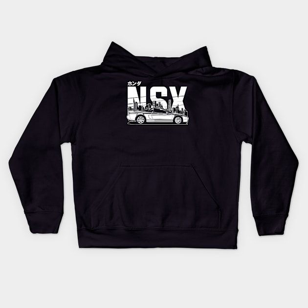 NSX NA1 White Print Kids Hoodie by CreativeRAS